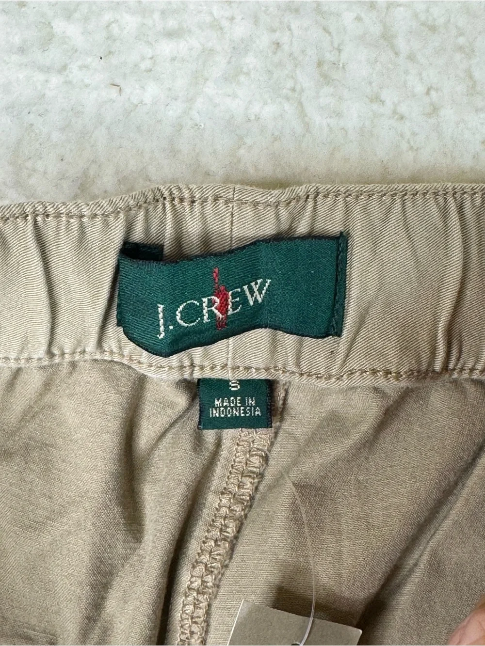 J. Crew Drawstring Pant in Stretch Cotton Blend Pants Khaki Men's Small CK691 - Picture 6 of 12